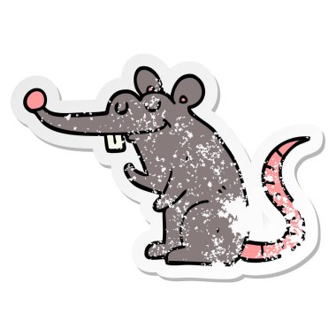 bir çizgi film farenin sıkıntılı etiket