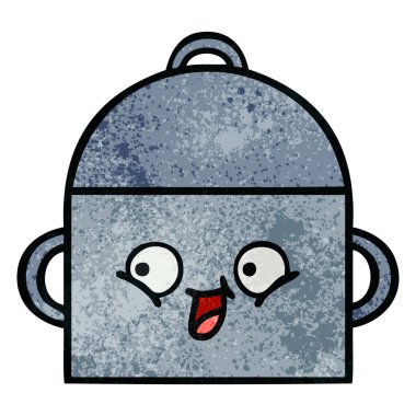 retro grunge doku karikatür pot pişirme