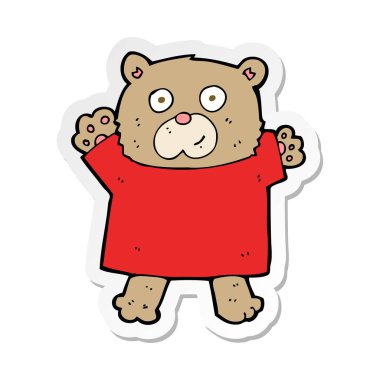 bir çizgi film sevimli ayıcık etiketi