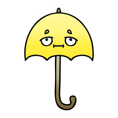 Degrade gölgeli karikatür bir şemsiye