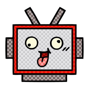 çizgi roman tarzı karikatür bir robot baş