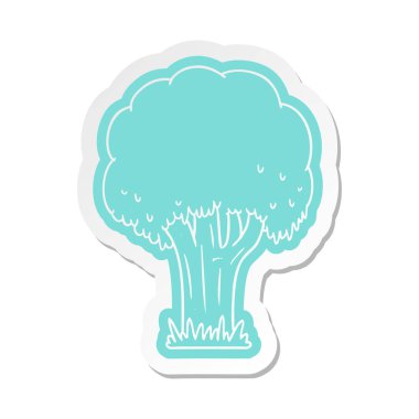 çizgi film etiket yaz ağaç