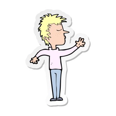 bir çizgi film küçümseyen adamın etiket