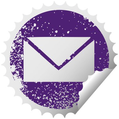 sıkıntılı dairesel peeling etiket sembolü kağıt zarf