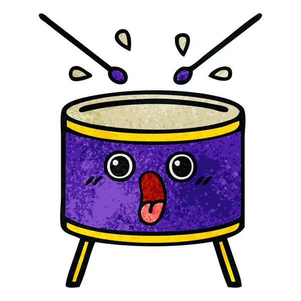 Retro grunge doku karikatür davul