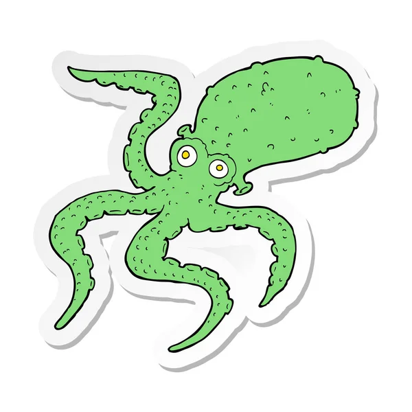 Nálepka kreslený chobotnice — Stockový vektor
