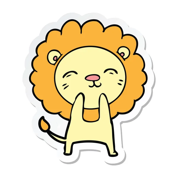 Pegatina de un león de dibujos animados — Vector de stock