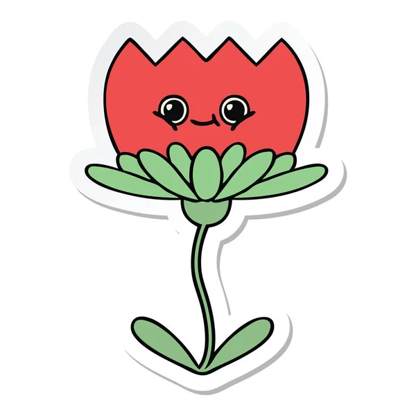 Наклейка Милої Мультяшної Квітки — стоковий вектор