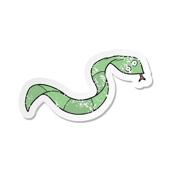 Bir çizgi film yılan sıkıntılı etiket — Stok Vektör