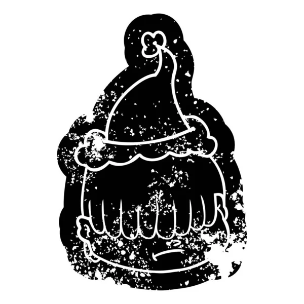 bir yüz saç ile sıkıntılı simgesi sa giyen gözlerinin üzerine karikatür