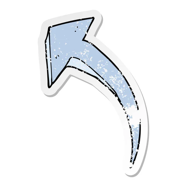 Distressed sticker of a cartoon arrow — Stock Vector