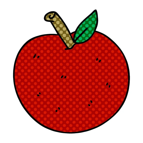 Komiksový Styl Bizarní Kreslených Jablko — Stockový vektor