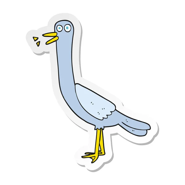 Sticker van een vogel cartoon — Stockvector