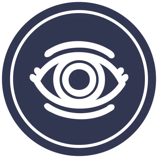 Kreisförmiges Symbol Mit Starren Augen — Stockvektor