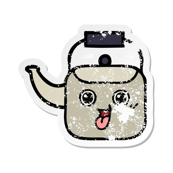 sevimli çizgi Kettle sıkıntılı etiket