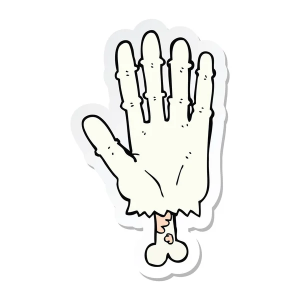 Sticker einer Cartoon-Zombie-Hand — Stockvektor