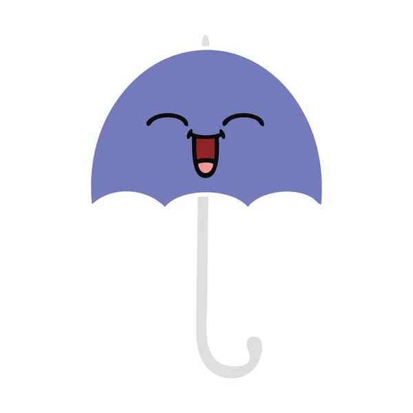Płaski kolor klasyka kreskówka parasol — Wektor stockowy
