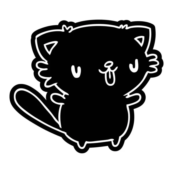 Εικονίδιο καρτούν χαριτωμένο kawaii γάτα — Διανυσματικό Αρχείο