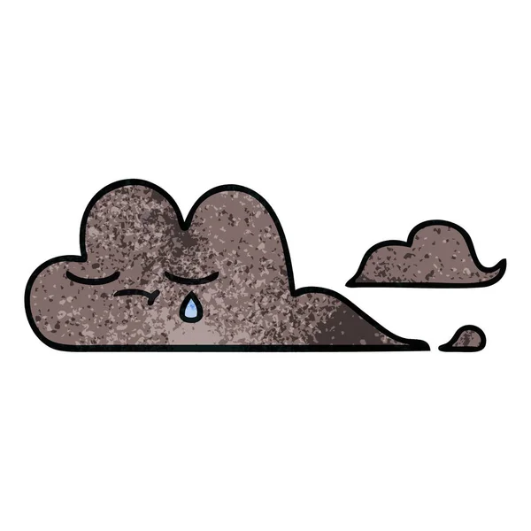Ρετρό Grunge Υφή Γελοιογραφία Από Μια Καταιγίδα Σύννεφο — Διανυσματικό Αρχείο