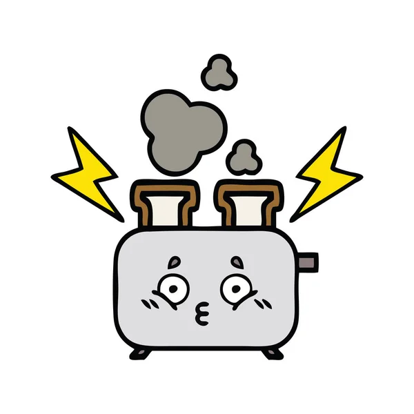 Schattige Cartoon Van Een Voor Een Toaster — Stockvector