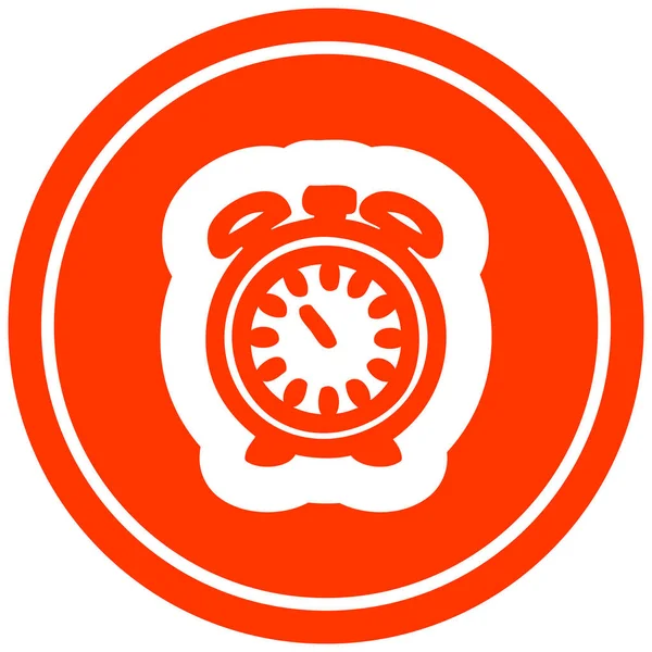 Alarm Clock Circular Icon Symbol — Stock Vector