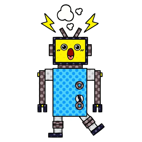 Robot de dibujos animados estilo cómic — Archivo Imágenes Vectoriales