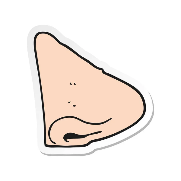 Klistermärke av en tecknad näsa — Stock vektor
