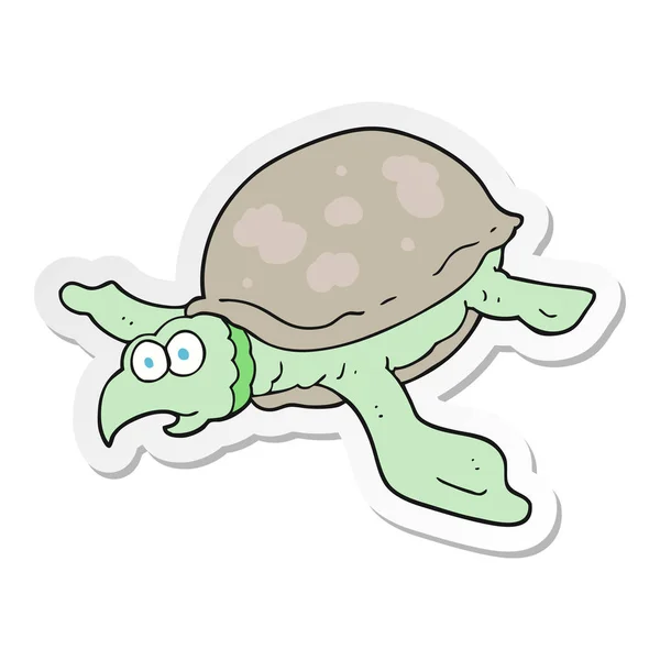 Sticker of a cartoon turtle — Stock Vector