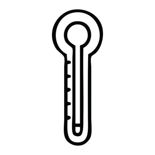 Lijntekening cartoon glazen thermometer — Stockvector