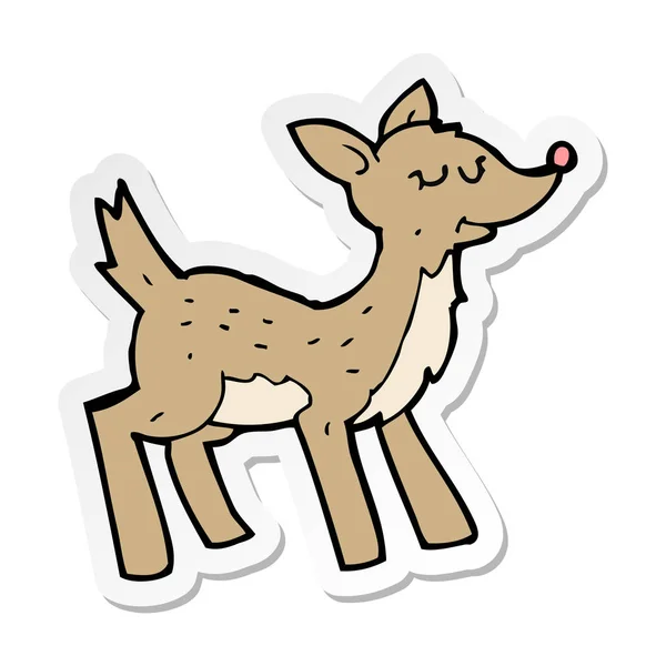 Sticker of a cute cartoon deer — Stock Vector