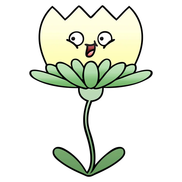 Gradiente sombreado flor de dibujos animados — Vector de stock