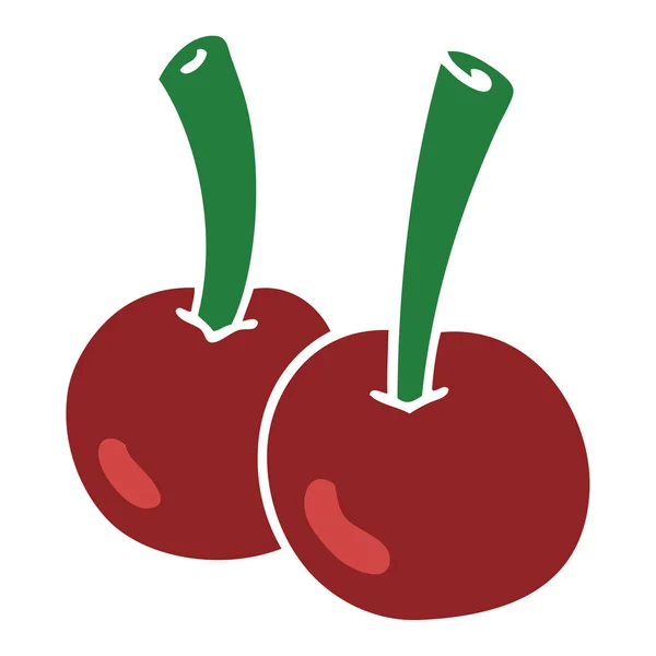 Quirky hand drawn cartoon cherries — Stock Vector