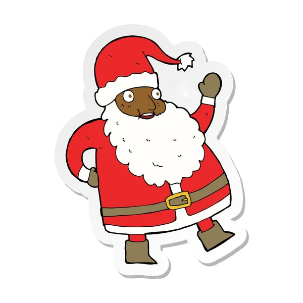 Наклейка смішного мультфільму Санта Клауса — стоковий вектор
