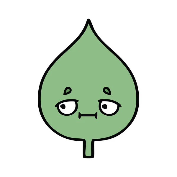 Cute cartoon expressional leaf — Stock Vector