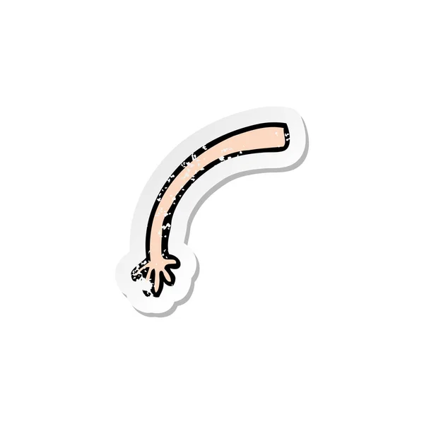 Retro distressed sticker of a cartoon arm gesture — Stock Vector