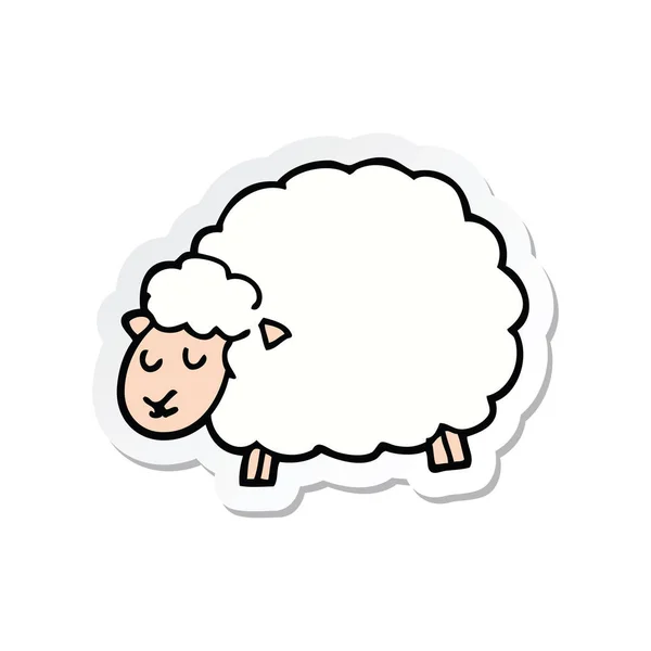 Sticker Cartoon Sheep — Stock Vector