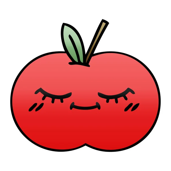 グラデーション シェーディング漫画赤いリンゴ — ストックベクタ