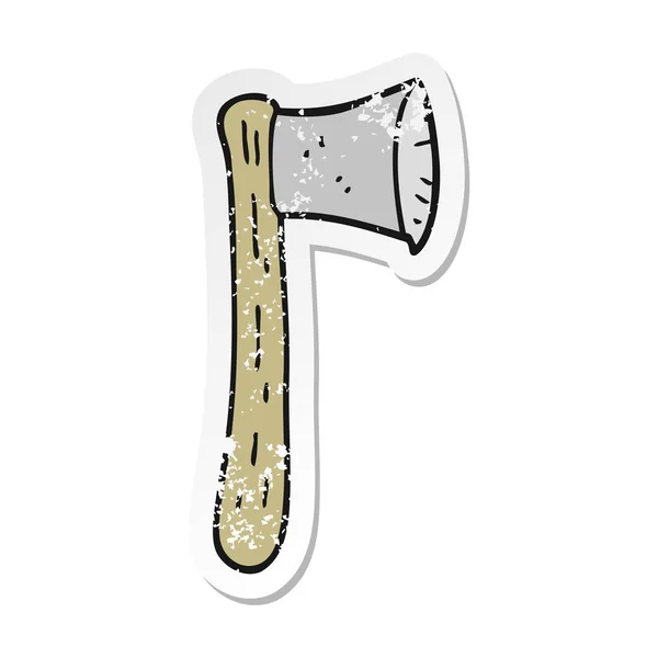 Retro distressed sticker of a cartoon axe — Stock Vector