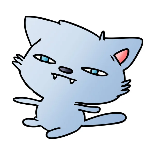 Gradient Cartoon der niedlichen Kawaii-Katze — Stockvektor