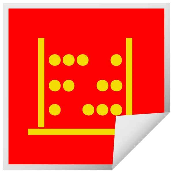 Square peeling klistermärke cartoon matematik abacus — Stock vektor