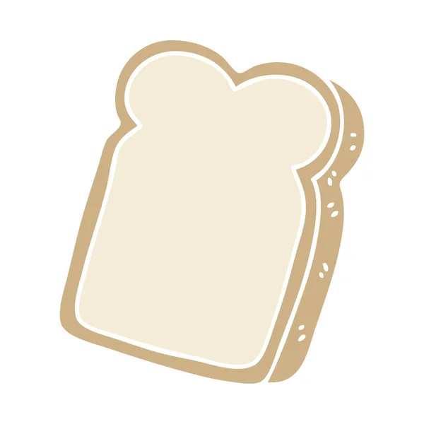 Stravagante mano disegnato cartone animato fetta di pane — Vettoriale Stock