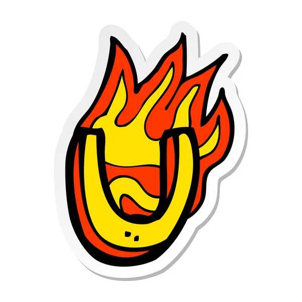 Sticker of a cartoon flaming letter — Stock Vector