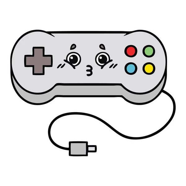 Lindo juego de dibujos animados controlador — Vector de stock