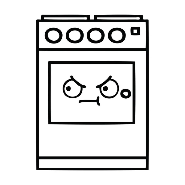 线画卡通厨房烤箱 — 图库矢量图片