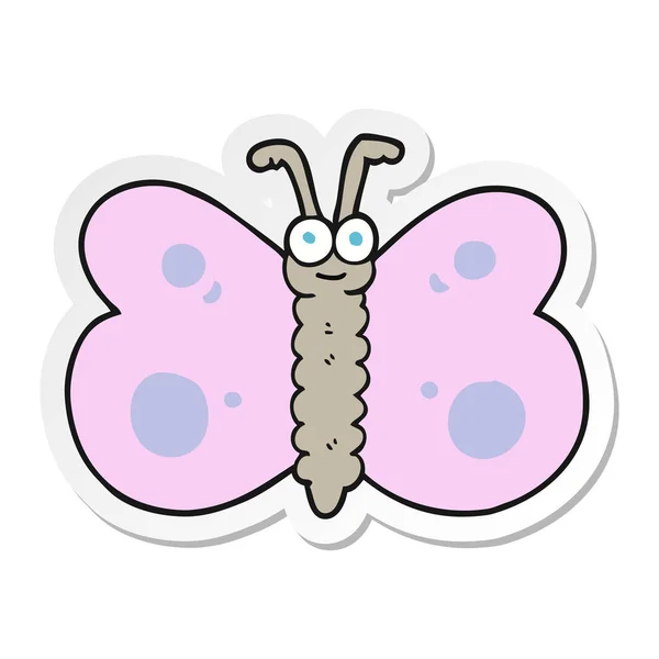 Samolepka motýla kreslený — Stockový vektor