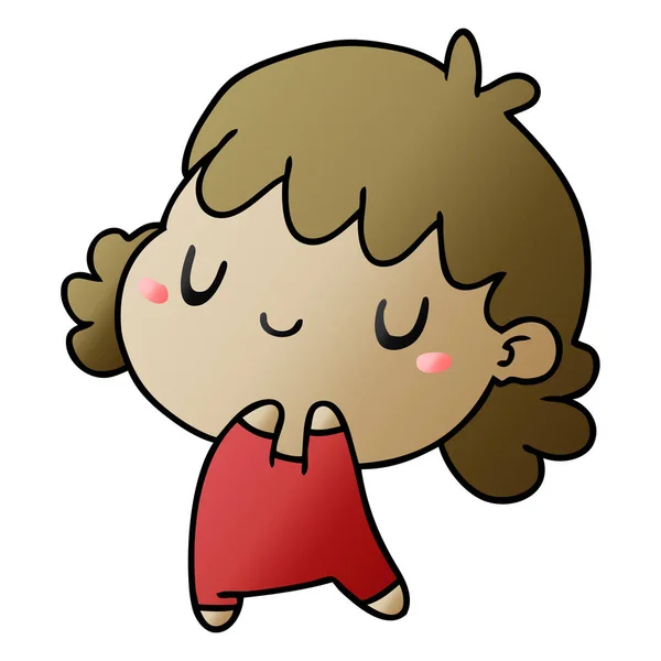 Přechod kreslený roztomilý kawaii holka — Stockový vektor