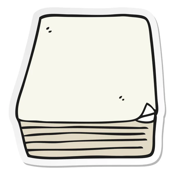 Sticker van een cartoon stapel papier — Stockvector