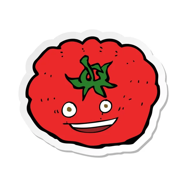Klistermärke Tecknad Tomat — Stock vektor