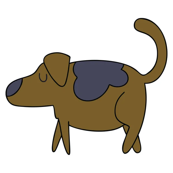 Dibujado Mano Peculiar Perro Dibujos Animados — Vector de stock