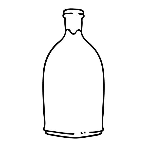 Linienzeichnung Skurrile Karikatur Milchflasche — Stockvektor